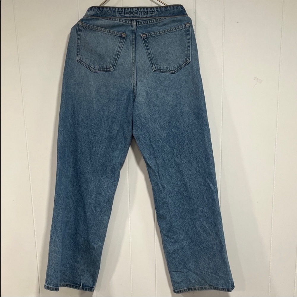 EB Denim Fold Over Waist Wide Leg Jeans street style USA actual sz 28 grunge - Picture 8 of 15